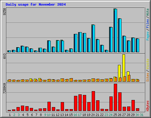 Daily usage for November 2024