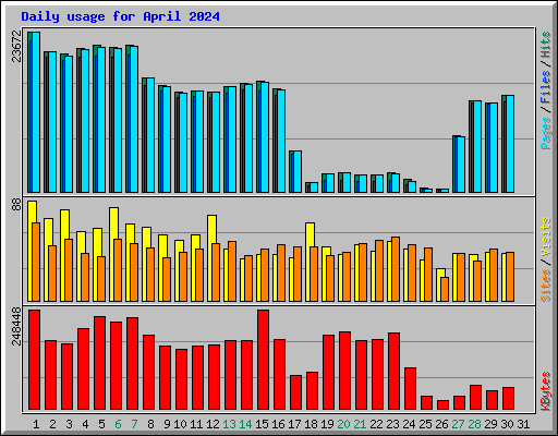 Daily usage for April 2024