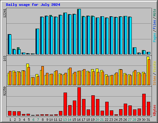 Daily usage for July 2024