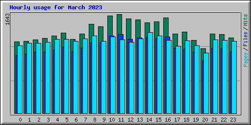 Hourly usage for March 2023
