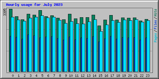 Hourly usage for July 2023